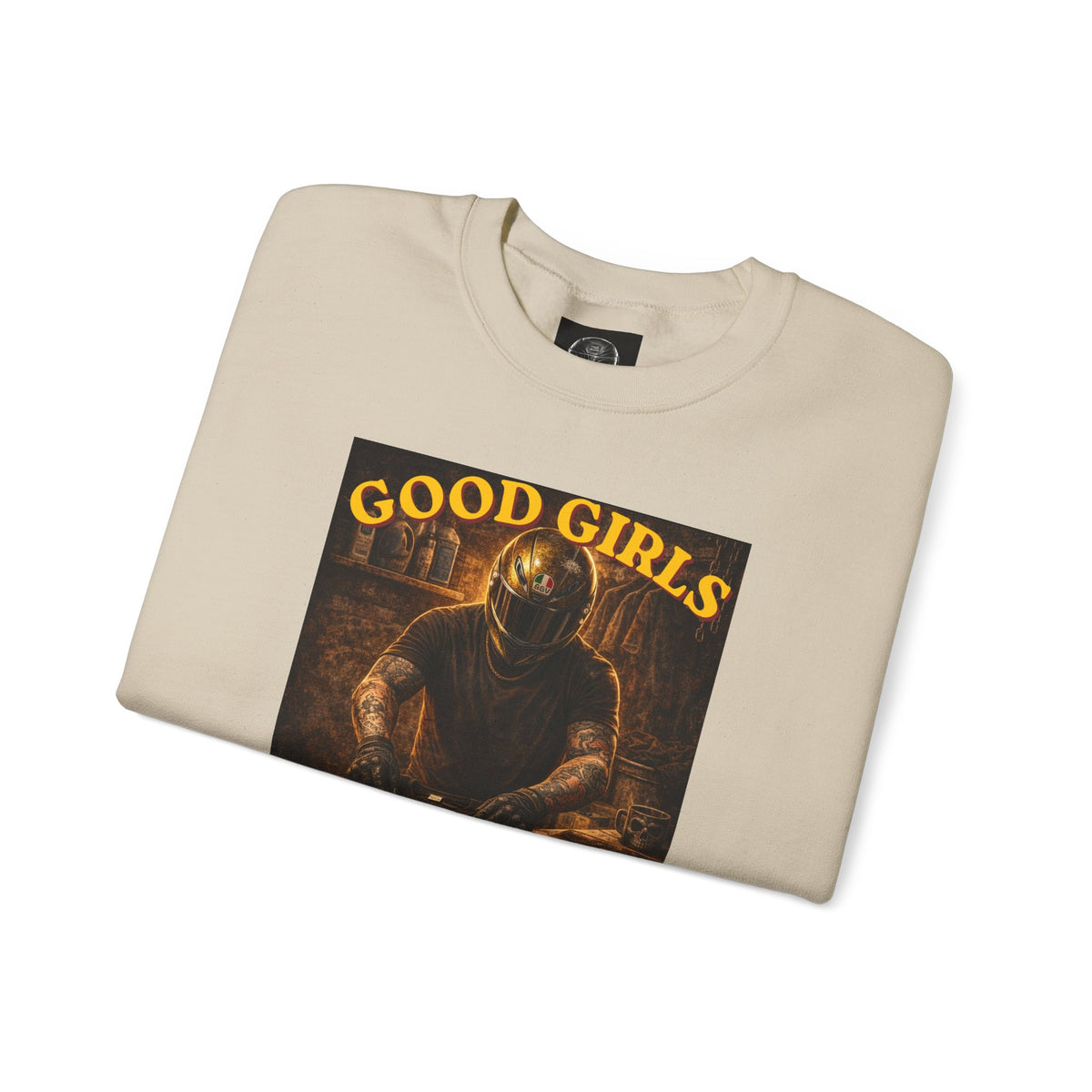 TheTattedBiker- Domesticated Tatted Get Folded Crewneck