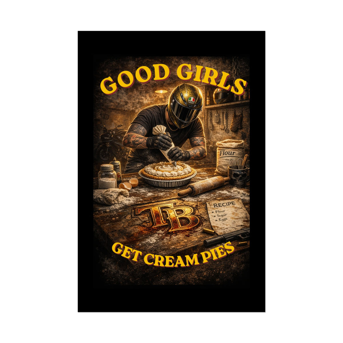 TheTattedBiker- Domesticated Tatted Cream Pie Poster