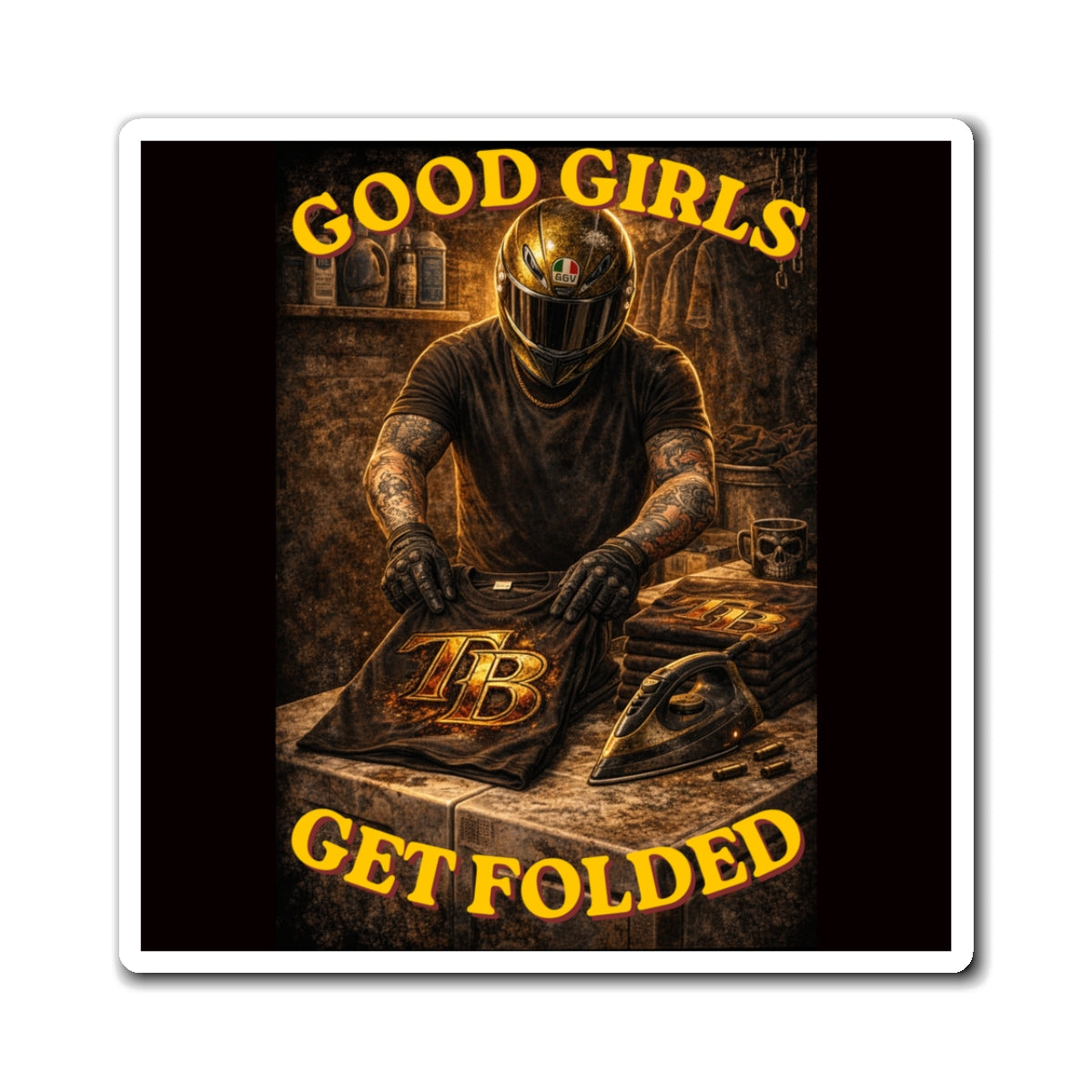 TheTattedBiker- Domesticated Tatted Get Folded Magnet