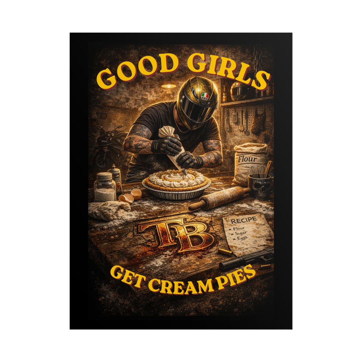 TheTattedBiker- Domesticated Tatted Cream Pie Poster