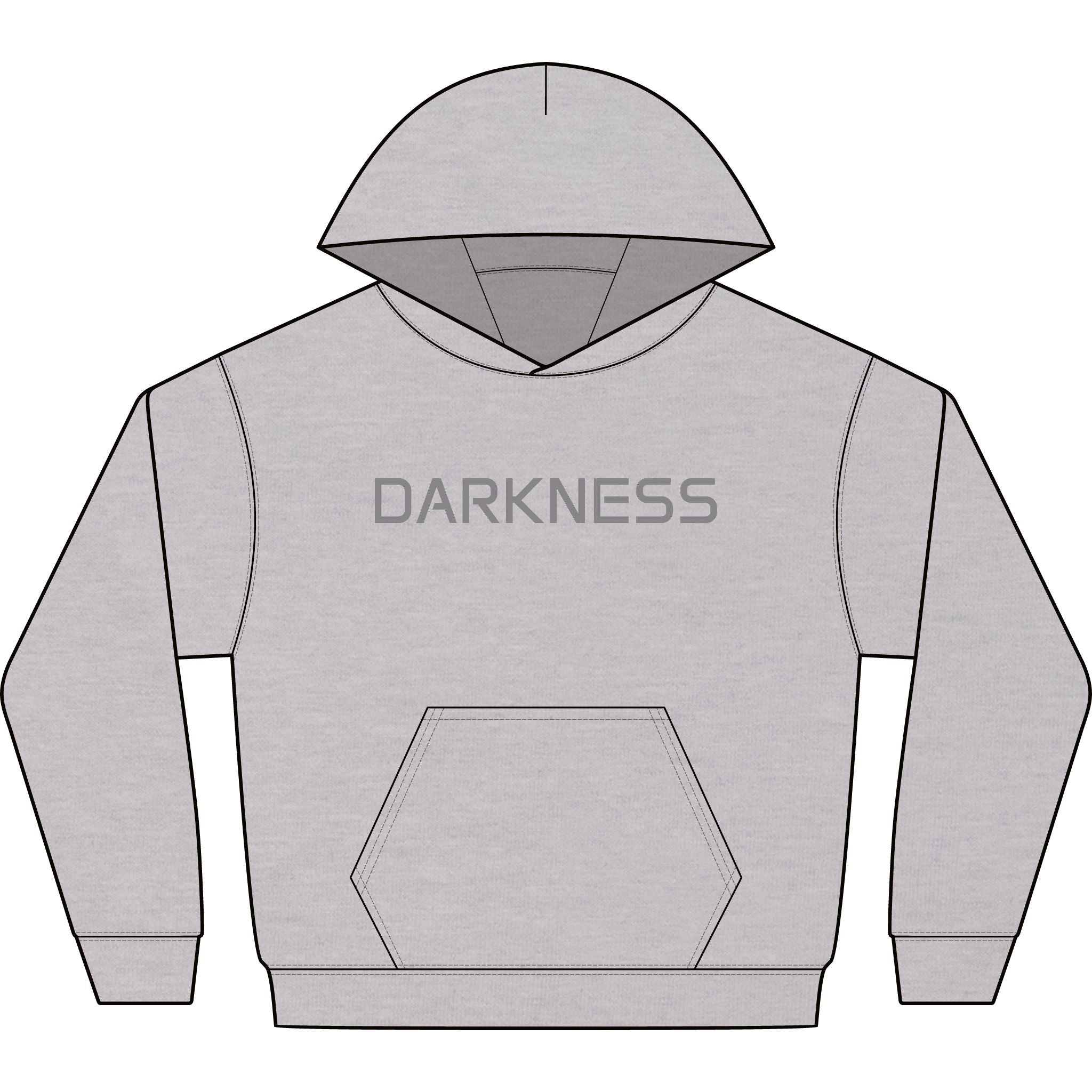 Darkness Hoodie — Minimalist Gothic Graphic Hooded Sweatshirt