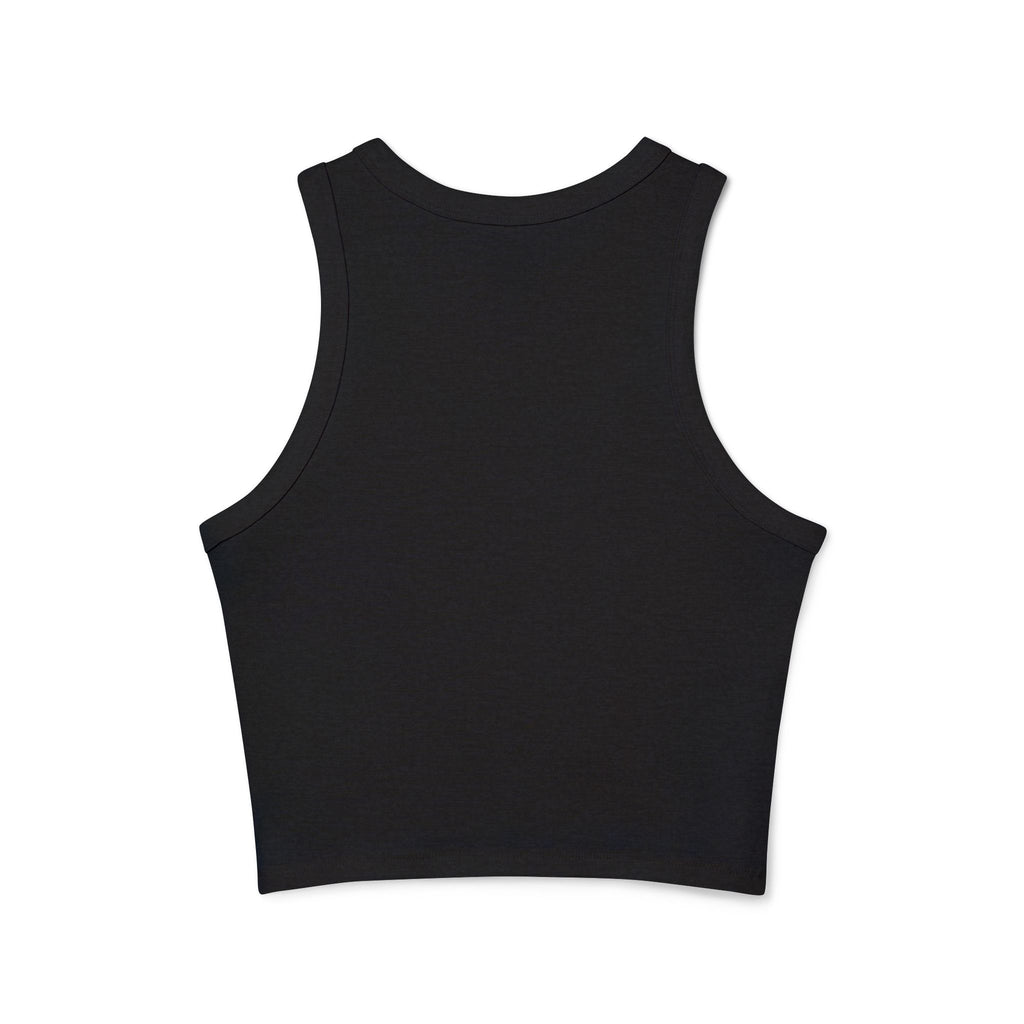 KHAOSBOUND Women's Racer Tank Top — Cropped Micro Rib Graphic Tank