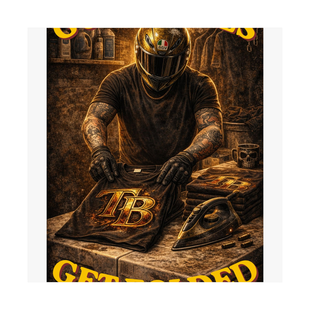 TheTattedBiker- Domesticated Tatted Get Folded Poster